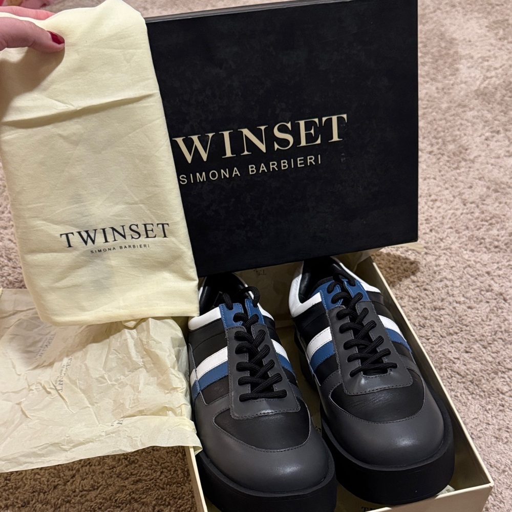 Twinset Simona Barbieri Gray and Blue Sneakers